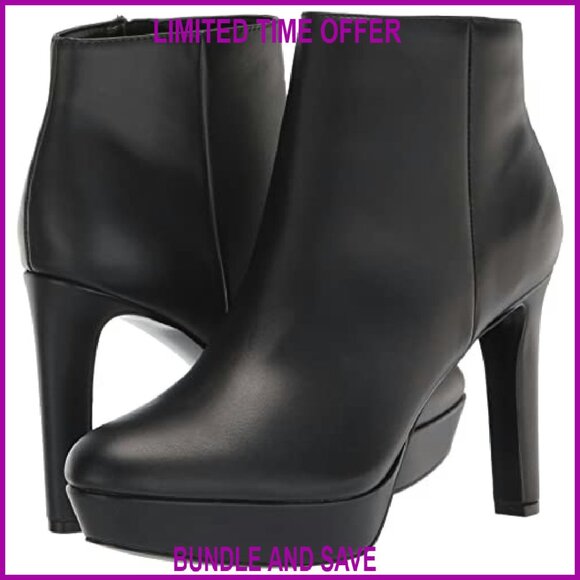 Ankle Booties with Thin Heel Platform Toe Zip Closure - Picture 8 of 8